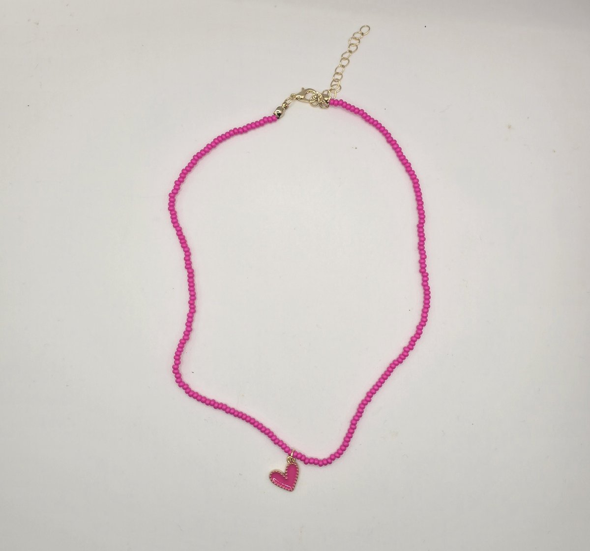 Kinderketting - Hartjes - Roze - Meisjes - Ketting - pink heart - Speelgoed - Ketting